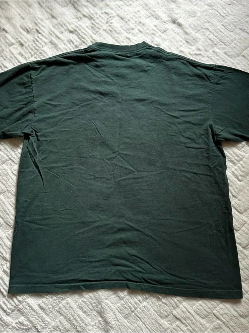 Vintage 90s Men's Dark Green Graphic T-Shirt with Celtic Tree Mandala XL - Picture 4 of 5